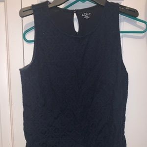navy eyelit sleeveless blouse
